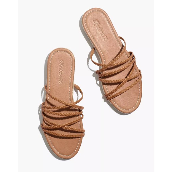 NWOB Madewell The Kathryn Espadrille Slide Sandal in Leather Size 10 Braided - Picture 1 of 16